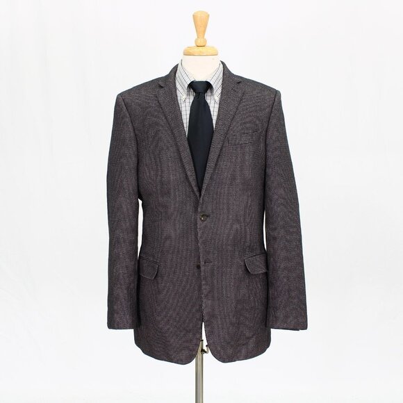 Cambridge Members 40L Brown Solid 2-Button Sport Coat Blazer Jacket O453